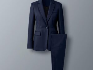 Elegant Navy Blue Blazer & Trouser Set