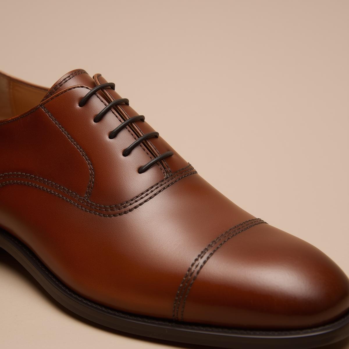 Classic Brown Leather Oxford Formal Shoes for Men - Image 3
